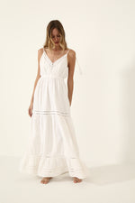 Load image into Gallery viewer, ESTEROS EMBROIDERED LINEN DRESS
